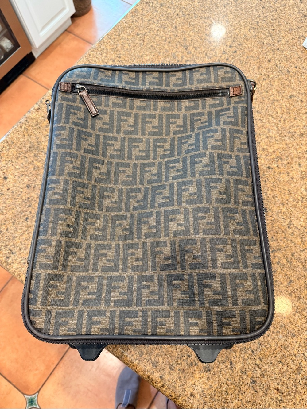 Fendi Brown/Black Monogram Rolling Carry-On Vintage